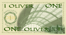 ONE OLIVER - back of printed note