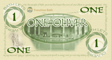 ONE OLIVER - front of printed note